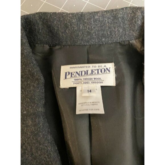 Pendleton Women's Skirt Suite 100% Virgin Wool Gray Skirt & Blazer Sz. 14 B45#2 - Picture 2 of 4